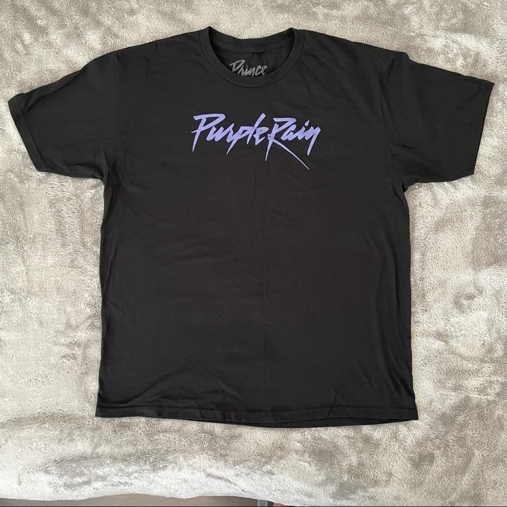 Prince Purple Rain Logo Graphic Black T-Shirt Size XL Unisex Concert Tee